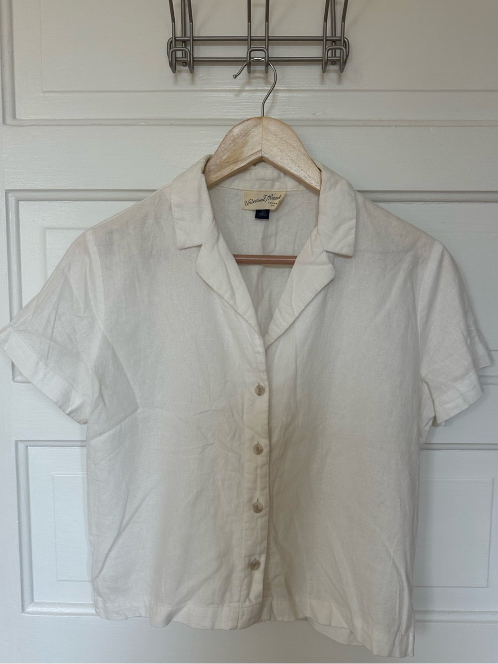 Universal Thread Linen-Blend Button-Up Tee - Picture 2 of 4